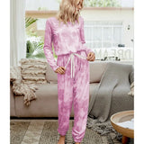 Women Autumn Loungewear Long Sleeve Tie dye Jumpsuits Overalls 2020 Fashion Street Home Casual Romper