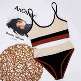 Patchwork Bikinis Push Up Bikini 2020 Hot Sale Padded Bra High Waist Swimsuit Sexy Swimwear Women Brazilian