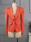 Women Blazer Office Ladies Elegant Outwear Long Sleeve Work Wear Classy Female Pink Suit African Modest Big Size Autumn Fashion 729-0-Outfit