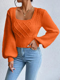 And Winter New Solid Color Square Sweater Women's Top Fashion Pure Color