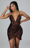 Sexy Fashion Chain Strap Sequin Midi