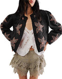 Autumn And Winter Explosion Embroidered Good Quality Washing Cotton Maple Leaf Embroidery Lady Coat Cotton