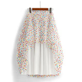 Polka Dot Printed High Waist A-Line Mesh Skirts Women Elegant Y2K Mid Length Tulle Skirt QT1757-Outfit