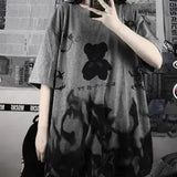 Gray T Shirt Loose Summer Oversize T Shirt Women Harajuku Punk Short Sleeves T-shirts Tops Tee Hip Hop T-Shirt for