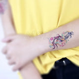 Tattoo Sticker Mermaid Little Element Small Devil Fish Jellyfish Whale Sea Animal Water Transfer Temporary Fake Body Art