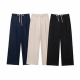 New Double Waistband Wide-Legged Pants Casual Pants 1608225-Outfit