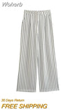 2023 Women Spring Pant Suits 2-Pieces Sets Casual Striped Blazers Coats and Trousers Female Elegant OL Two Clothing-Outfit