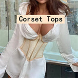 Chic Patchwork Mesh Sleevless Women Bustier Corset Tube Tops Wrap Skinny Vest Crop Tops See Through Underwire Tank