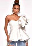 Preppy Style Slash Neck Solid Flare