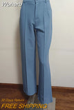High Waisted Casual White Trousers Women Brown Stright Pants Office Lady Korean Style Women 2023 Pantalones De Mujer-Outfit