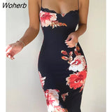 Women Sexy Lace Trim Spaghetti Strap Floral Print Dress 2022 Femme Elegant Bodycon Midi Robe Office Lady Outfits traf-Outfit