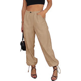 Solid Color Pocket Elastic Waist Jogging Hip Hop