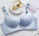 Adjusted-straps Wire Free Small Breast Thick Women Bra Push Up Female