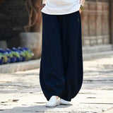 2022 Vintage Cotton Linen Pants Women Solid Loose Trousers Female Casual Ha Elegent Pants Solid Elasitic Waist Spring Autumn