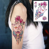 Temporary Tattoo Stickers Rose Sapphire Red Flower Fake Tatto Waterproof Tatoo Back Leg Arm Belly Big Size for Women Men