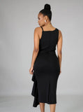 Sleeveless Ruffles Midi Party