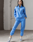 And Autumn 2025 Fashion Casual Hoodie Two Sets Of Long-Sleeved Solid Color Grip Velvet Feet Leisure