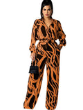Print Long Sleeve Elegant High Waist
