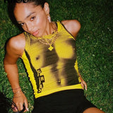 Kliou Body Print Women Tank Tops Hipster Sexy High Street Midnight Wear Clothing Sleeveless O-Neck Hot Female Party