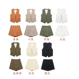 Vest 3102939 Blended Basic Casual Shorts 3103939 Suit-Outfit