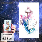 Tattoo Sticker Mermaid Little Element Small Devil Fish Jellyfish Whale Sea Animal Water Transfer Temporary Fake Body Art