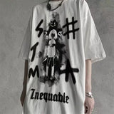 Gray T Shirt Loose Summer Oversize T Shirt Women Harajuku Punk Short Sleeves T-shirts Tops Tee Hip Hop T-Shirt for