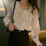 Pink Korea Chic Tops Blusas Flare Sleeve Casual Solid Cute Sweet Girls Lady Shirts Flhjlwoc Fashion Women