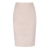 Multi Color Suede Midi Pencil Skirt Women 2021 Fashion Elastic High Waist Office Lady Bodycon Skirts