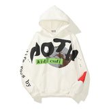 West Letter Foam Fleece Sweatshirt Mens and Womens Fleece Oversize Casual Hoodies Harajuku High Street Couple