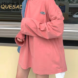 Women T-shirts Long Sleeve Simple Students Spring Autumn Hrajuku 8 Color All-match Preppy Style Casual Daily Basic Trendy Tops-Outfit