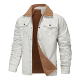Men's Autumn And Winter New Men's Velvet Cotton Jacket Work Jacket Casual Jacket Men's