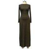 2025 Knitted Wood Ear Dress To Close The Waist High-Necked Pit Repair Slim Thin Knitted Long Dress
