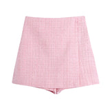 Spring Plaid Textured Double-Breasted Suit Coat Textured Skirt Suit-Outfit