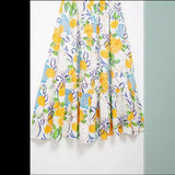 New Home Printed Breasted Flute Suspender Dress 3611306-Outfit