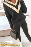 Women Tracksuit Sequins Long Sleeve Top & Drawstring Waist Pants Set Casual Daily Juicy Coutoure Tracksuit-Outfit