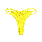 Sexy Swimsuit Bottoms G-string Bikini Swimwear Cheeky Hollow Out Panties V Swim Trunks Swimwear Bandage Mini Thong