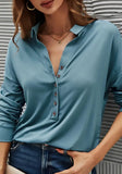 Formal Turn-down Collar Long Sleeve Solid