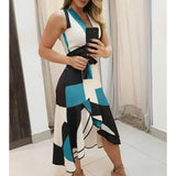Women Sleeveless Leopard Printed Ruffles Dress Summer Fashion OL Homewear High Street Club Dress Plus Size