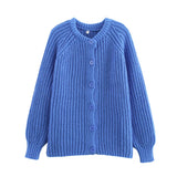 Women's Y2K2025 Autumn New Solid-Colored Cardigan Long-Sleeved Knitted Sweater Coat Women