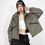 Hooded Storm Jacket Women's New Loose Casual Zipper Jacket In The Fall Of 2025