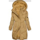 Warm Wool Collar Cotton Clothes Women Zipper Long Sleeves To Cotton Coat Hooded
