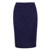 Woherb Skirt Solid Color Split Deer Skin Velvet Skirt High Purse Hip Thin Versatile Skirt-Outfit