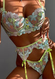 Green Romantic Lace Bra And Panty Galter Lingerie