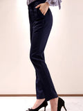 2 Pieces Outfit Suits Women Chic Temperament Formal Single Breasted Tops Coat Blazer Suit Trousers Long Pants Slim Sets-Outfit