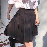 Women Pleated High Waist Y2k Schoolgirls Solid Casual Streetwear All-match Korean Style Trendy Novelty Daily