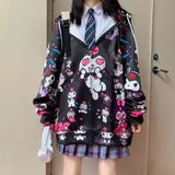 Autumn Amine Hoodies Cute Japan Women Harajuku Sweatshirts Fashion Kawaii Hoodie Pocket Casual Pullovers Tops Loose