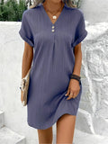 Women's 2025 New V-Neck Solid Color Jacket Comfortable Casual Button