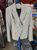 High-Grade Sharp Star Suit Jacket Female Metal Lion Head Buckle Double Buckle Small