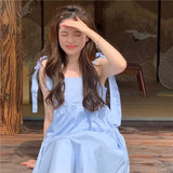 Women Summer Simple Sleeveless Elegant Ulzzang Calf-mid Solid All-match Students Lovely Stylish Cozy Baggy Girls