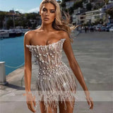New Thoracic Prom Skirt Tuxedo Pearl-Shaped Mini Cocktail Party Sexy After-Swearing Evening Dress
